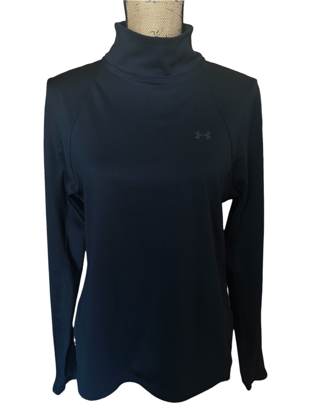 Under Armour Women’s Black ColdGear Fleece Lined Mock Neck Long Sleeve Top